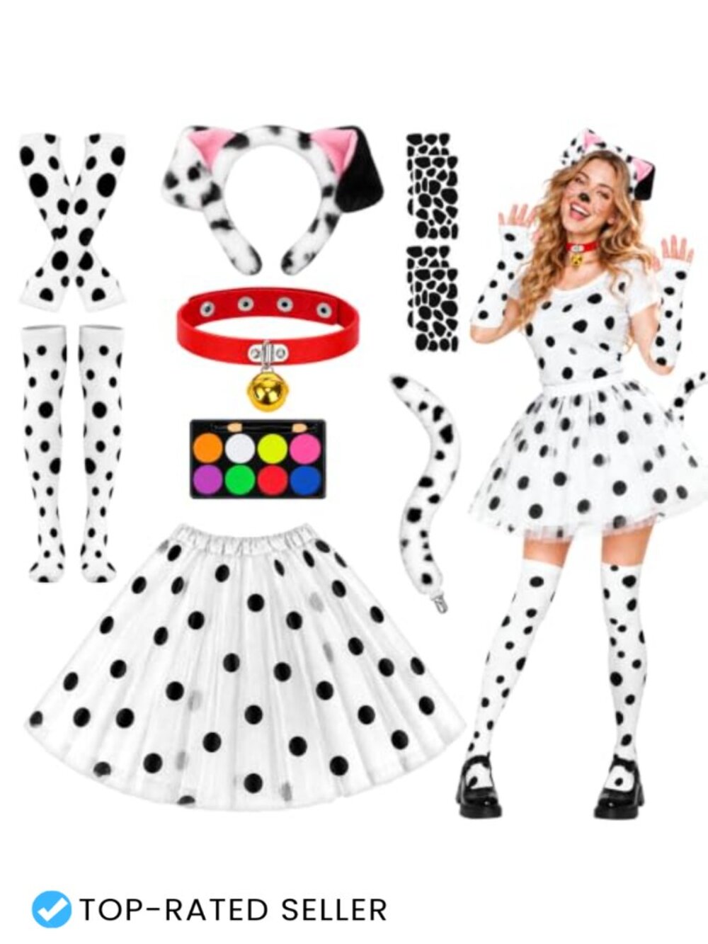 Dalmatian Costume Adult Women 13-Piece Accessories Set Cosplay